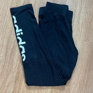 Adidas Women’s Black and White Logo Leggings